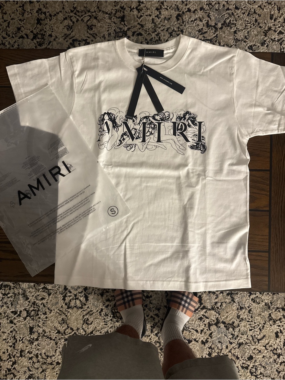 AMIRI White Kids Short-Sleeve Logo Tee with Black Print